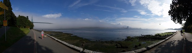 The water swallows the bridge