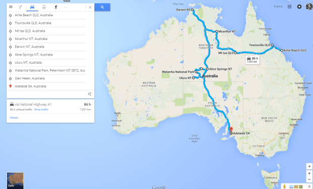 Airlie Beach to Adelaide via Alice