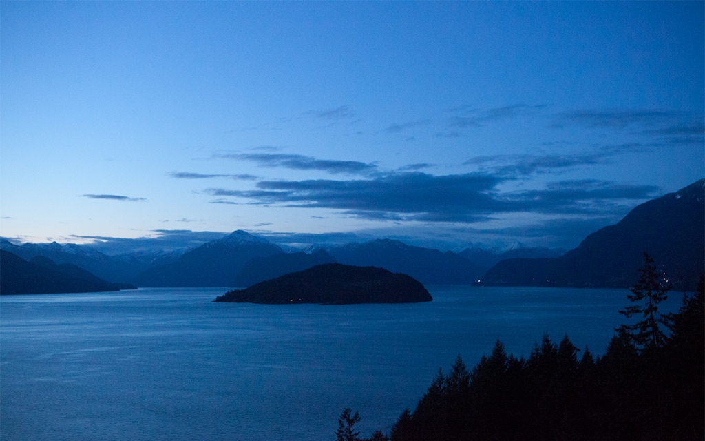 Bowyer Island Dusk, Howe Sound, Sea to Sky Highway, Horseshoe Bay, British Columbia, Canada
