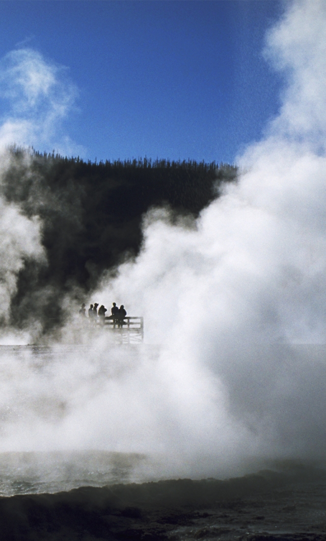 Vapour in the Sky, Black Sand Basin, Yellowstone National Park, Wyoming, United States of America