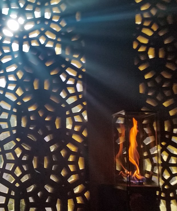 Fire & Light, Lattice Wal, Richmond, British Columbia, Canada