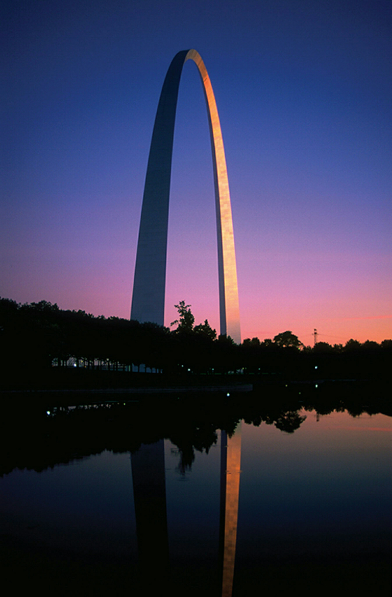 Sunset past; dusk encroaching, The Gateway Arch, St. Louis, Missouri, United States of America