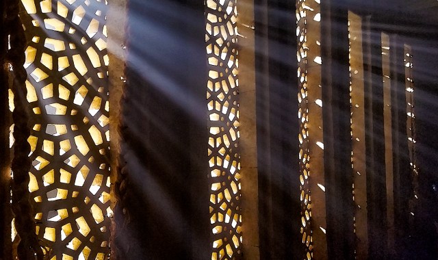 Light through the Lattice Wall, RIchmond, British Columbia, Canada