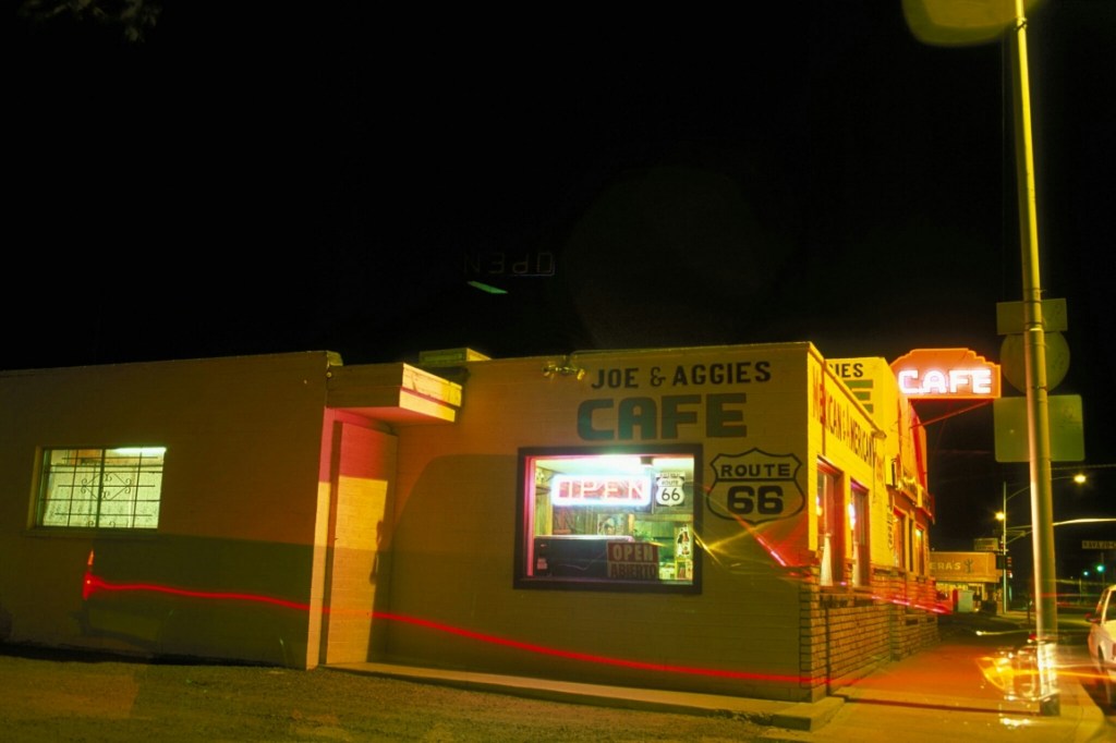 Shadows in Time, Joe & Aggie's Cafe, Route 66, Holbrook, Arizona, United States of America