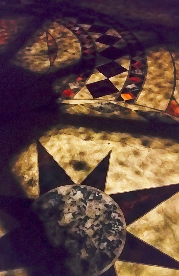 Stars and the Moon, Painted Vinyl Floor, Richmond, British Columbia, Canada