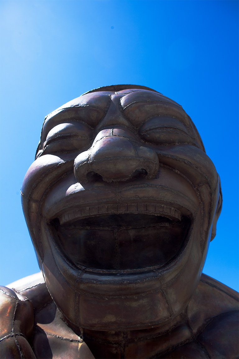 A-maze-ing Laughter Sculpture by Yue Minjun, Morton Park, Vancouver, British Columbia, Canada,