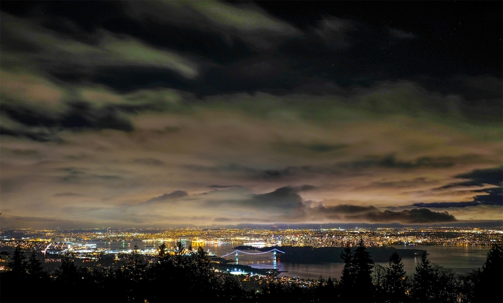 Vancouver Night, From Cypress Mountain Lookout, West Vancouver, British Columbia, Canada