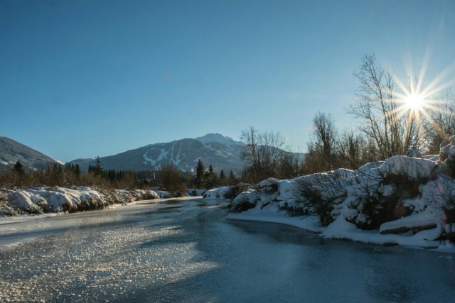 Starburst Sun, The River of Golden Dreams, Whistler, British Columbia, Canada