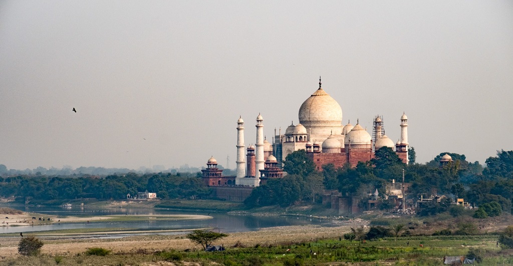 Taj Mahal, from the Red Fort, Agra, Uttar Pradesh, India