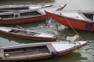Children Swimming, The Ganges River (Ganga), Varanasi, Uttar Pradesh, India