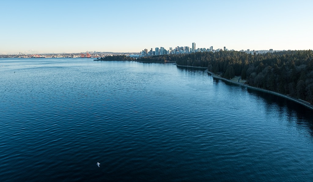 Vancouver & Stanley Park, From Lions Gate Bridge, British Columbia, Canada