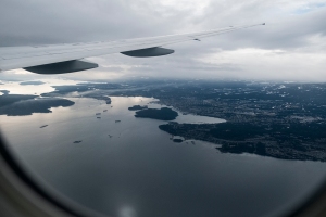 Nanaimo, from China Southern Airlines CZ329, on approach to Vancouver International Airport, British Columbia, Canada
