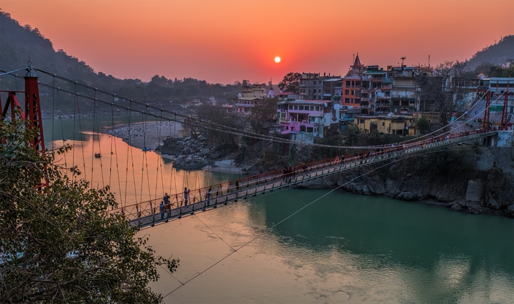 Laxman Jhula Sunset, The Ganga (Ganges River), Rishikesh, Uttarakhand