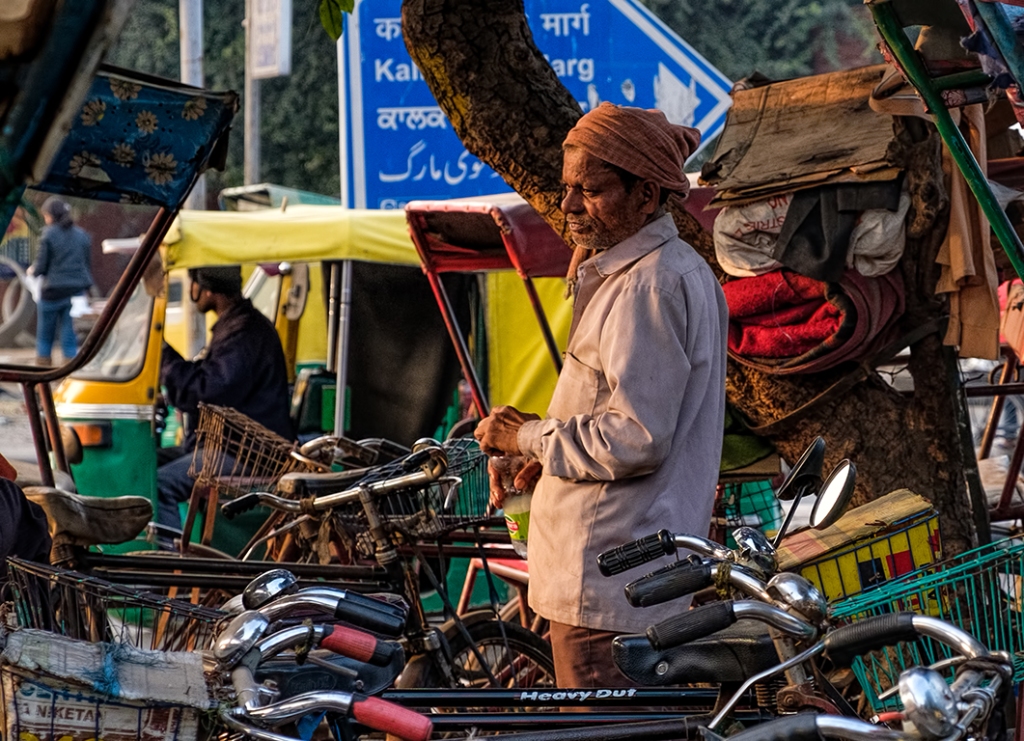 Bicycle Rickshaw Stand, New Delhi, India