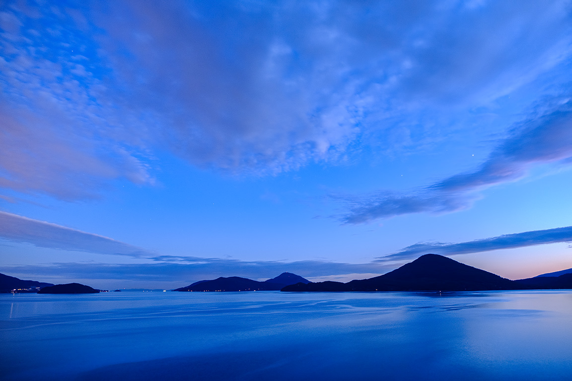 Gambier, Bowyer, Bowen and Horseshoe Bay, Howe Sound Sunset, Sea to Sky Highway, British Columbia, Canada