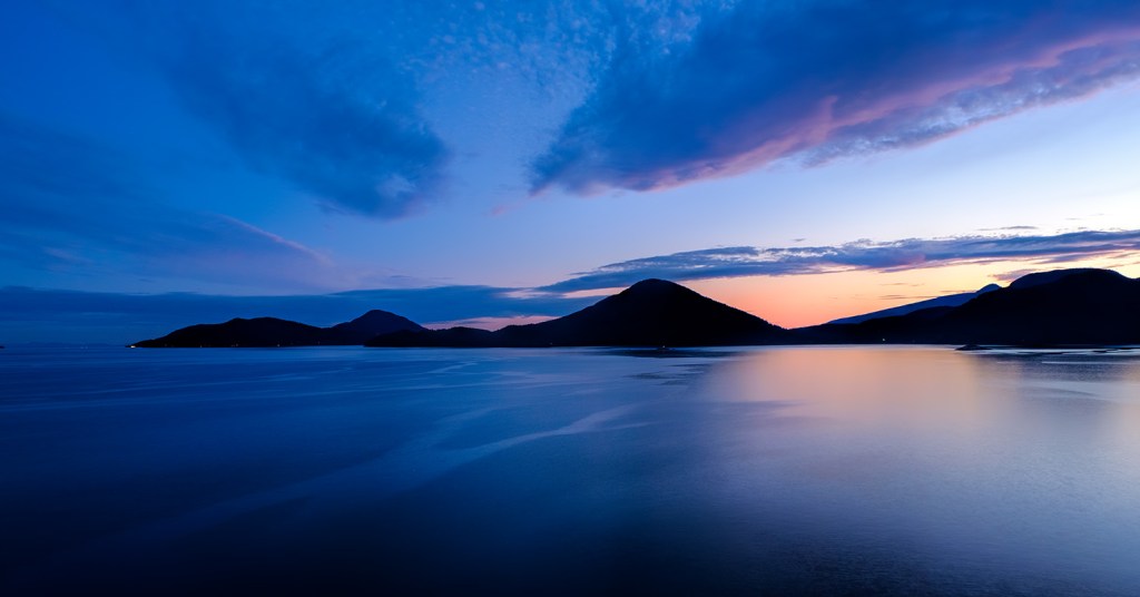 Twilight Encroaching, Howe Sound, Sea to Sky Highway, Lions Bay, British Columbia, Canada