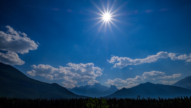 Clear Skies and Clouds, Canmore, Banff National Park, Alberta, Canada