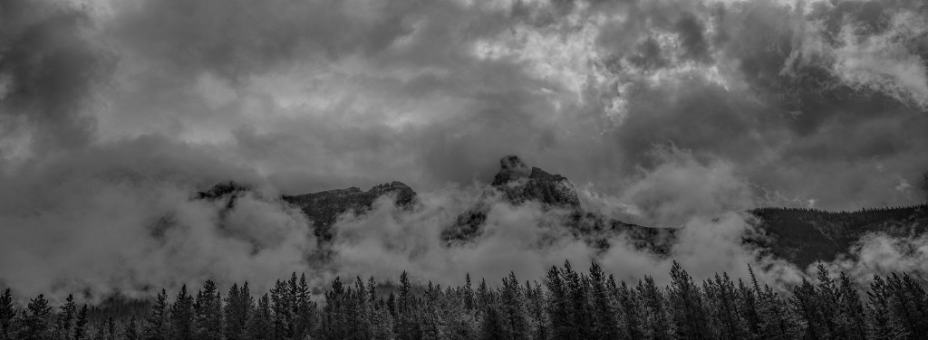 Rockies in the Clouds, Rocky Mountains, Trans Canada Highway, British Columbia, Canada