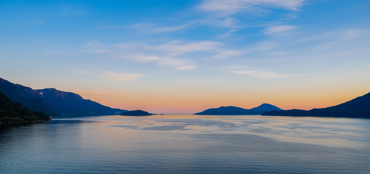 Magic Hour, Howe Sound, Sea to Sky Highway, Near Lion's Bay, British Columbia, Canada
