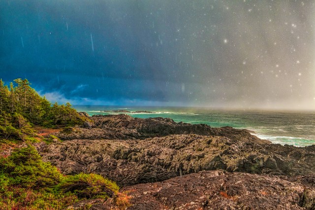 Sun Shower, Wild Pacific Trail, Ucluelet, Vancouver Island, British Columbia, Canada