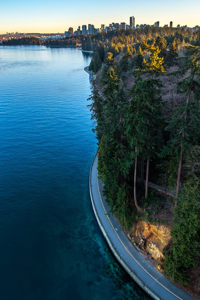 The Sea the Forest and the City, Stanley Park, Burrard Inlet, Vancouver, British Columbia, Canada
