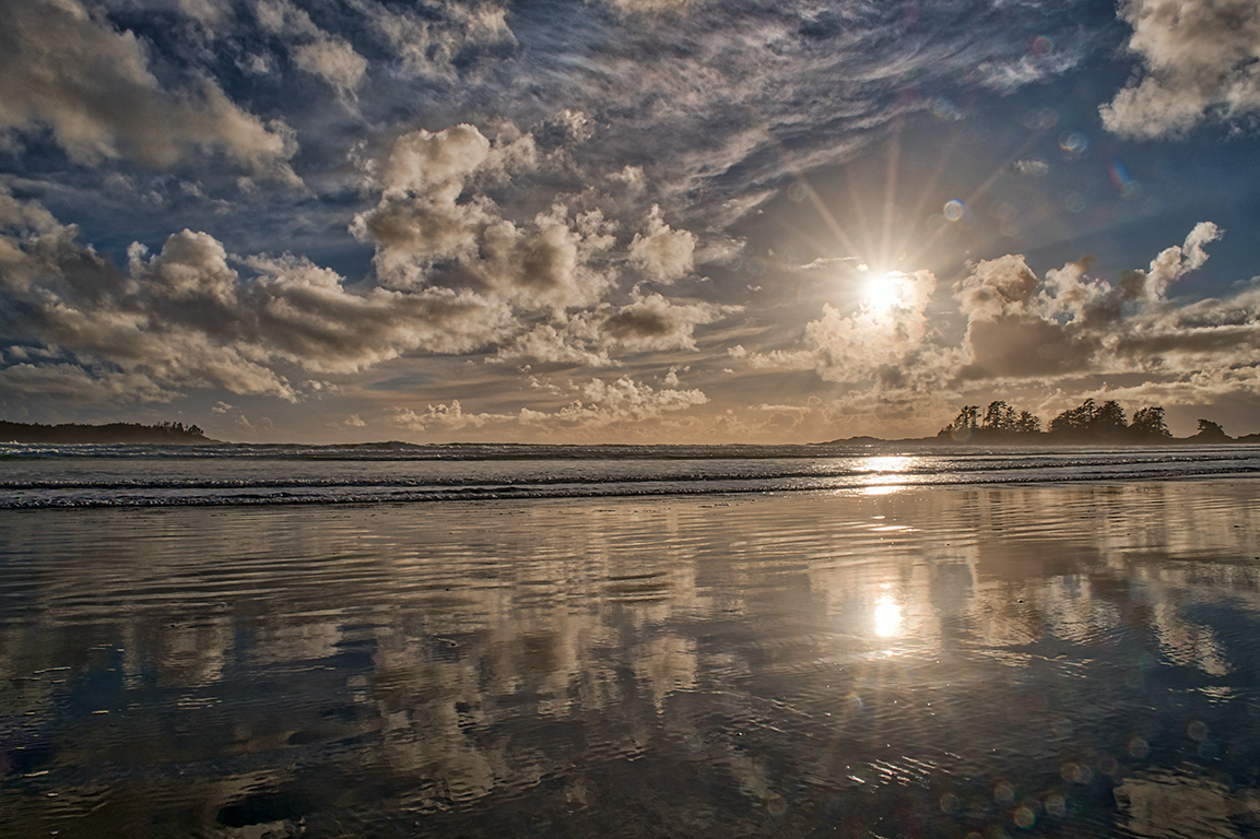 Sunset, Chesterman Beach, Tofino, Vancouver Island, British Columbia, Canada