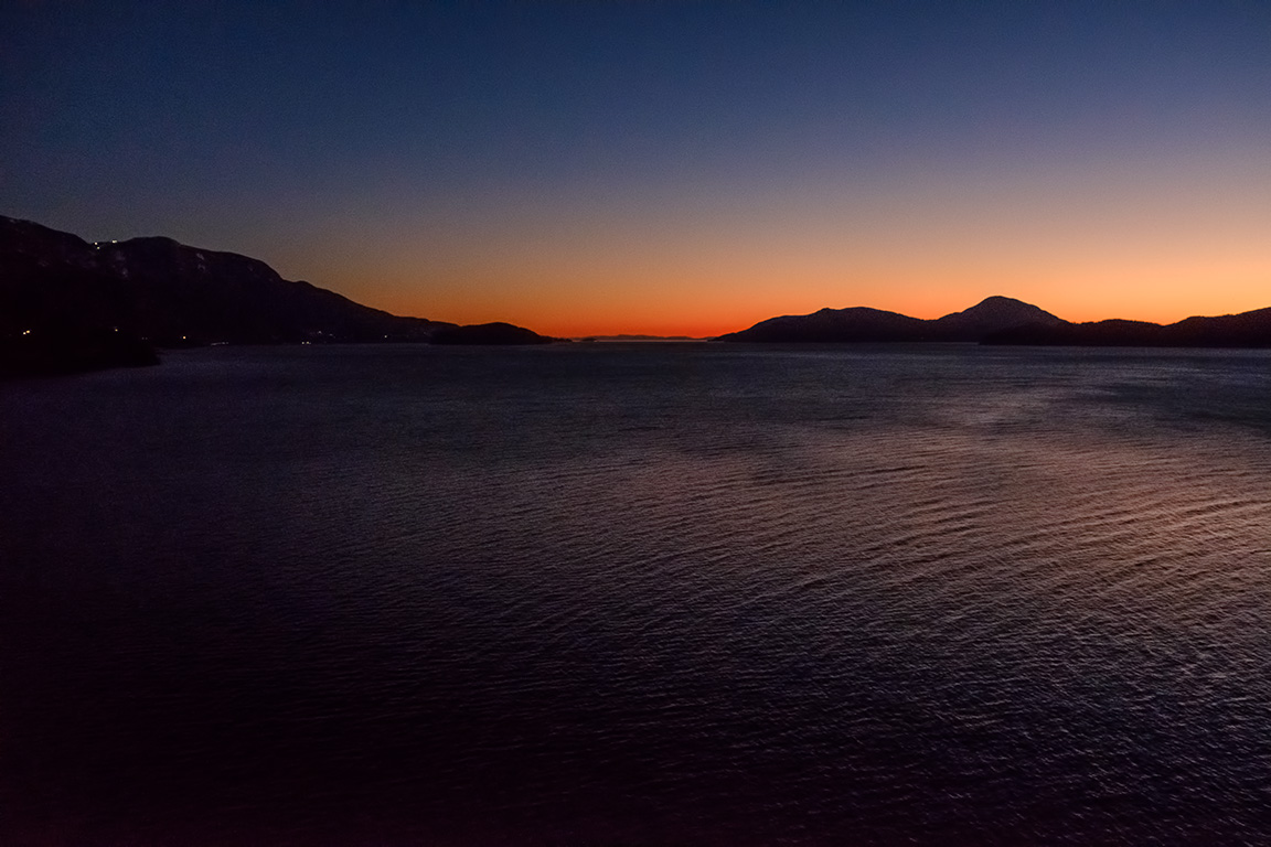 The Final Throes of Daylight, Howe Sound, Sea to Sky Highway, British Columbia, Canada