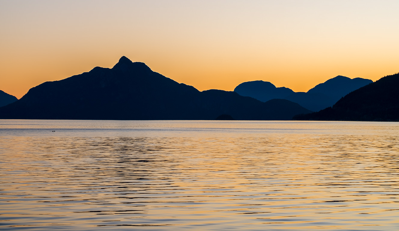 Evening Glow, Britannia Beach, Howe Sound, Sea to Sky Highway, British Columbia, Canada