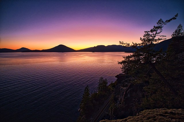 Psychedelic Sunset, Near Lions Bay, Howe Sound, Sea to Sky Highway, British Columbia, Canada
