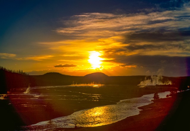 Earth and Sky on Fire, Midway Geyser Basin, Yellowstone National Park, Wyoming, United States of America