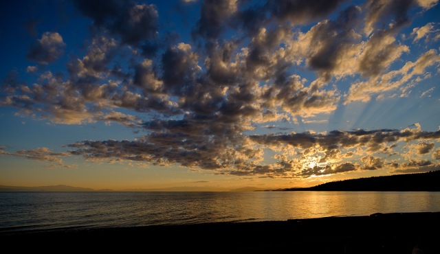 Sunset, Gibsons, Strait of Georgia, Sunshine Coast, British Columbia, Canada