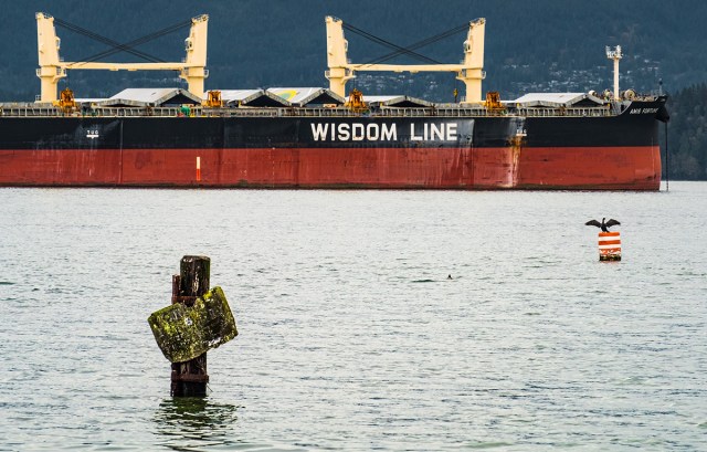 Signs and Cormorants, English Bay, From Jericho Pier, Vancouver, British Columbia, Canada