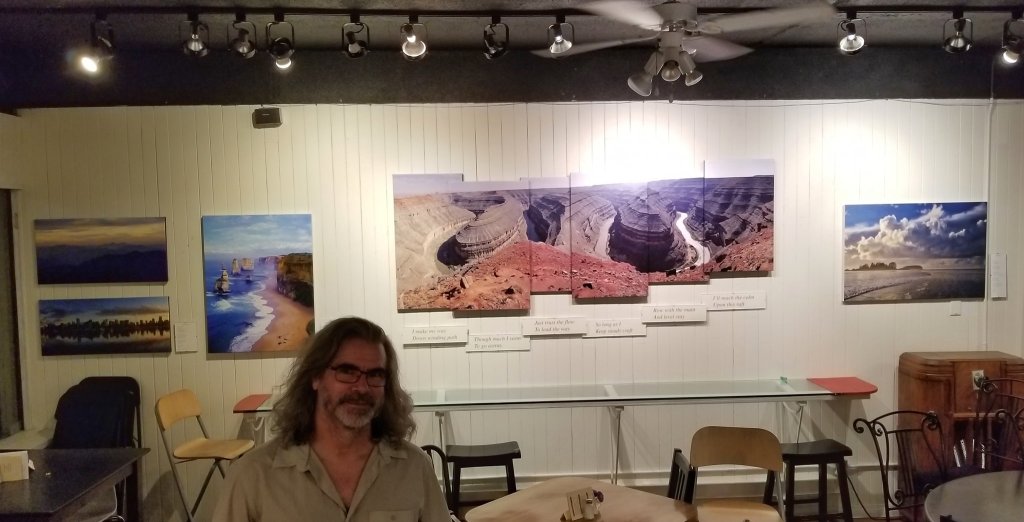 Gallery Bistro, Port Moody, British Columbia, Patrick Jennings' show of photographs, poetry and stories is now on the walls.