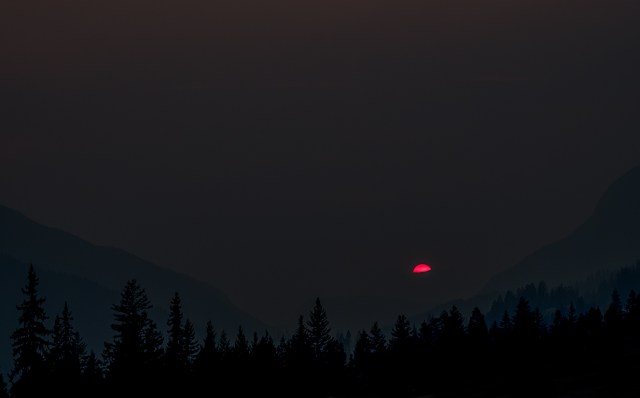 Smoked In Sunset, Transcanada Highway, Approaching Golden, British Columbia, Canada