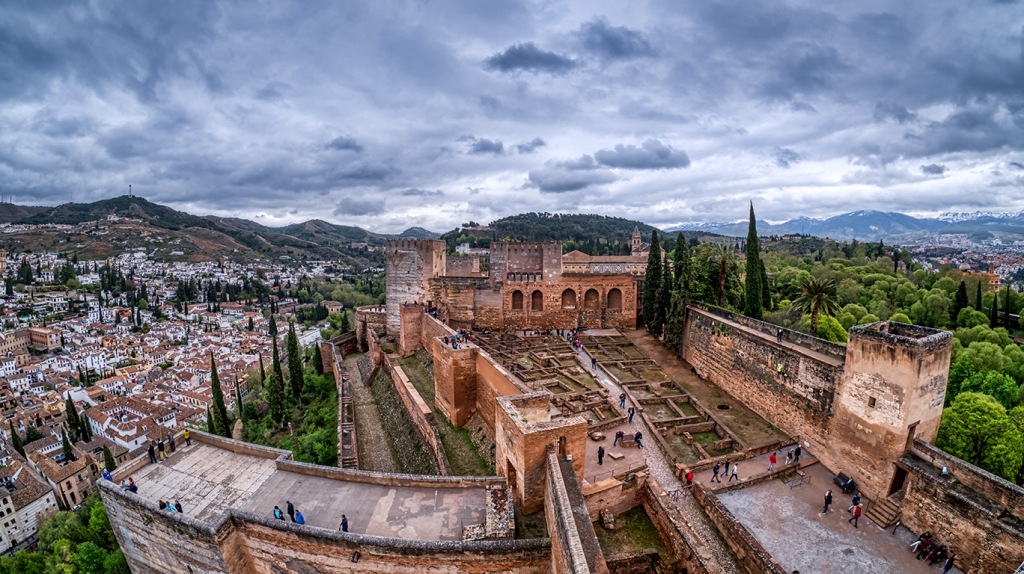 Alhambra, from the Bell Tower, Granada, Andalucia, Spain