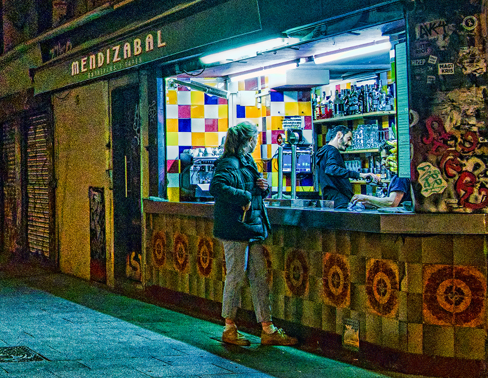 Night Owls, Bar Mendizabal, Gothic Quarter, Barcelona, Catalonia, Spain copy