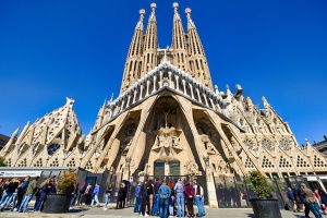 Passion Facade, La Sagrada Familia, Barcelona, Catalonia, Spain