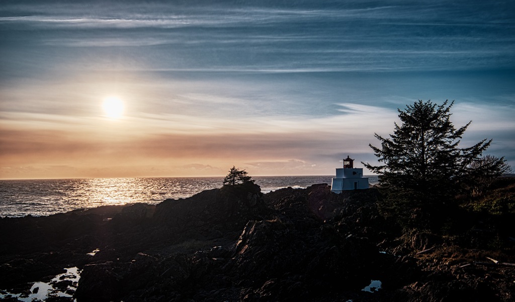 Amphitrite Light, Amphitrite Point Lighthouse, Wild Pacific Trail, Ucluelet, Vancouver Island, British Columbia, Canada
