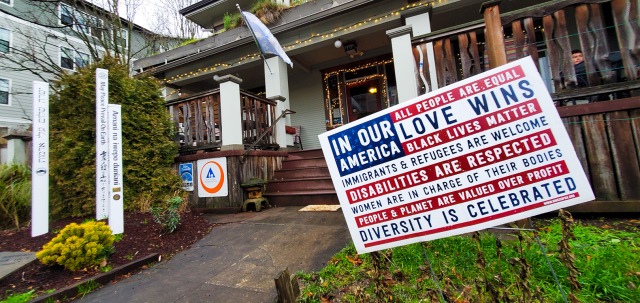 In Our America Love Wins, HI Portland Hawthorne Youth Hostel, Portland, Oregon, United States of America