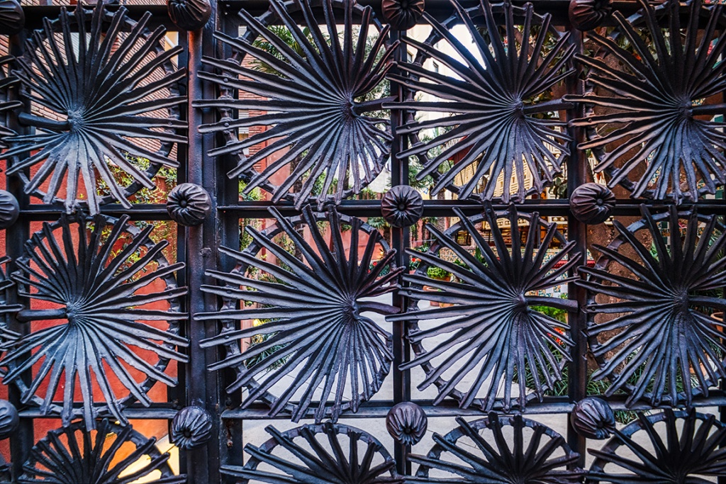 Gaudi Gate, Casa Vicens, Barcelona, Catalonia, Spain