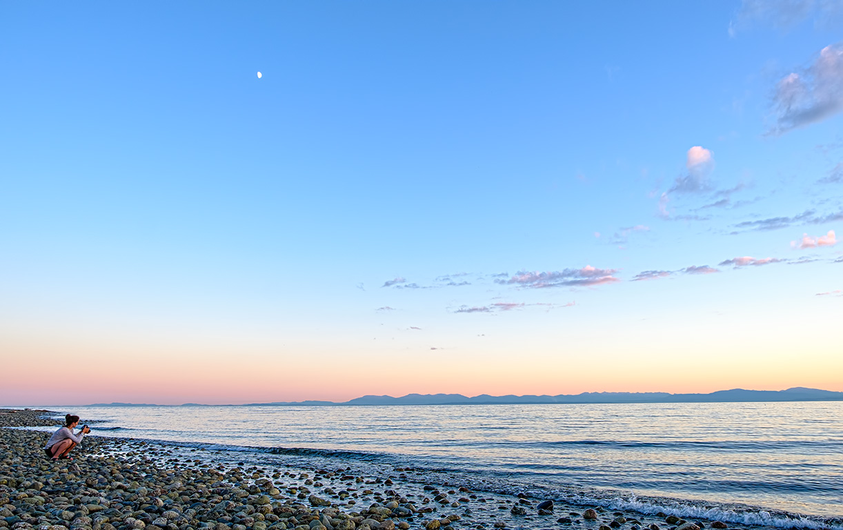 One Stone on a Beach, Gibsons, Sunshine Coast, British Columbia, Canada