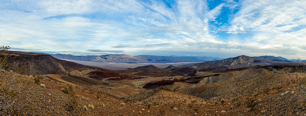 Winding Road to Valley Floor, Father Crowley Outlook, Panamint Valley, Death Valley National Park, California, United States of America