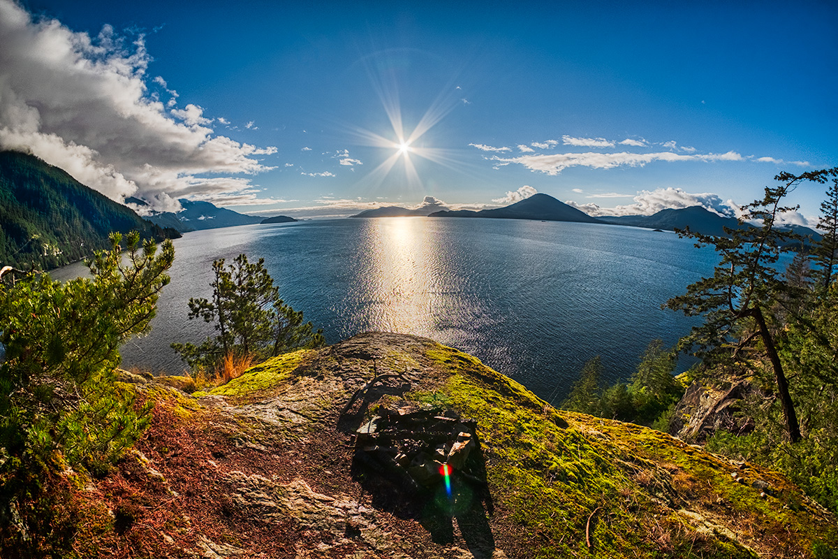 Sun Shine, Sea to Sky Highway, Near Lion's Bay, British Columbia, Canada