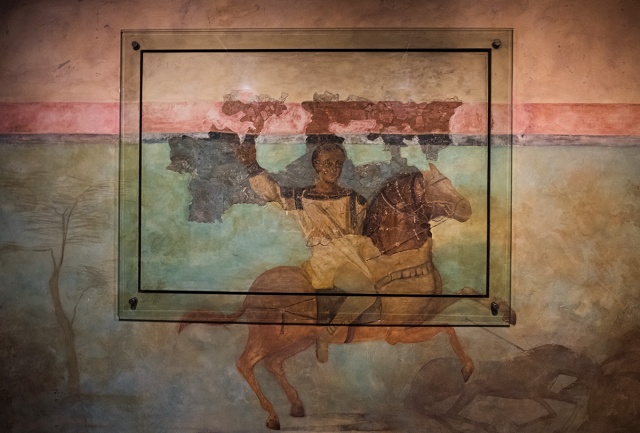 Roman Horseman Fresco, The Museum of Barcelona, Catalonia, Spain