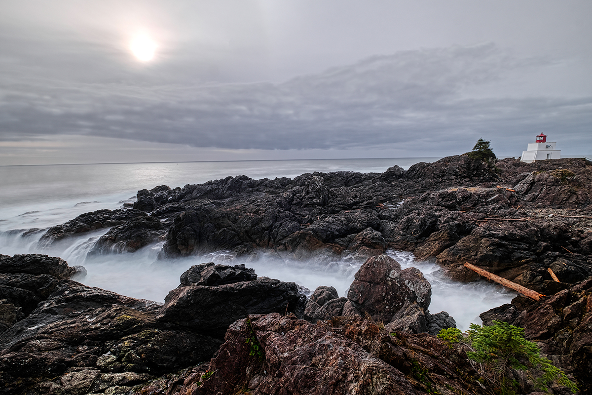 Amphitrite Lightouse, Wild Pacific Trail, Ucluelet, Vancouver Island, British Columbia, Canada