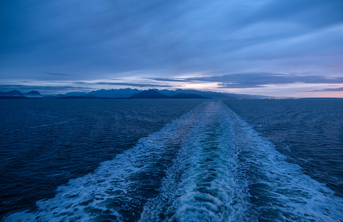 Pastel Dawn, Horseshoe Bay to Nanaimo Ferry, Strait of Georgia, British Columbia, Canada