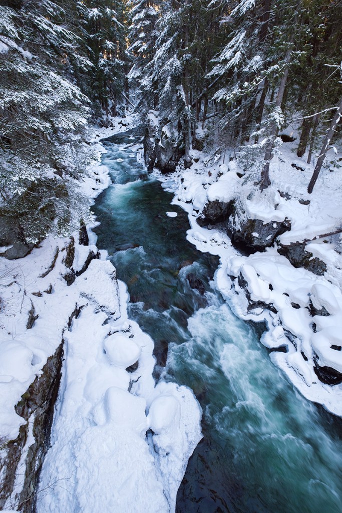 Train Wreck Suspension Bridge, Cheakamus River, Whistler, British Columbia, Canada