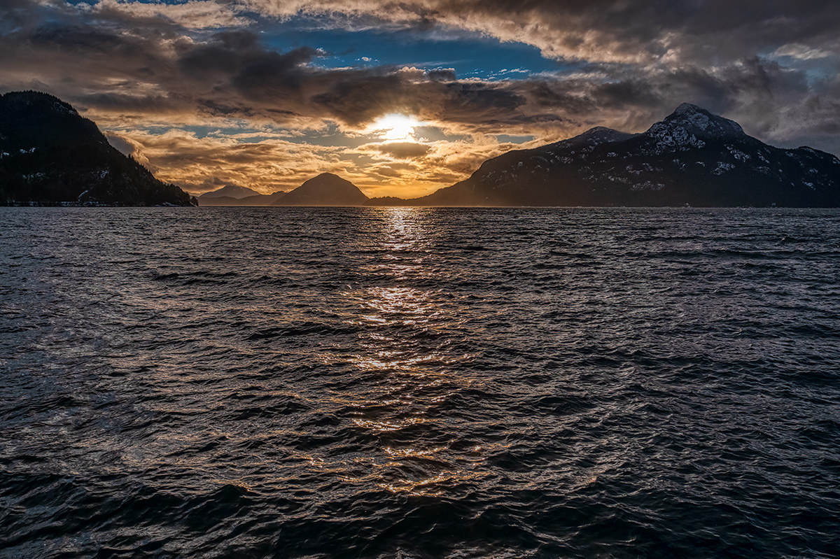Amber Light, Howe Sound, Porteau Cove, Sea to Sky Highway, British Columbia, Canada