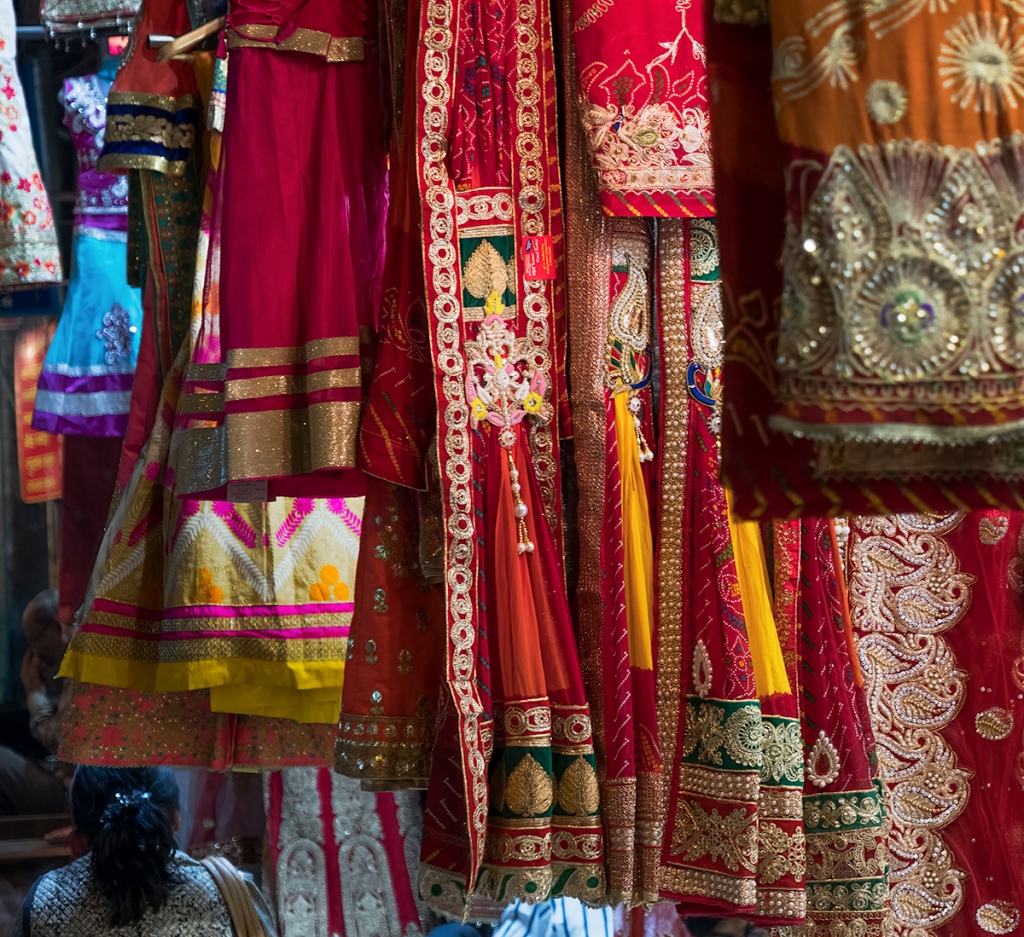 Saris, Chandni Chowk Night Market, New Delhi, India