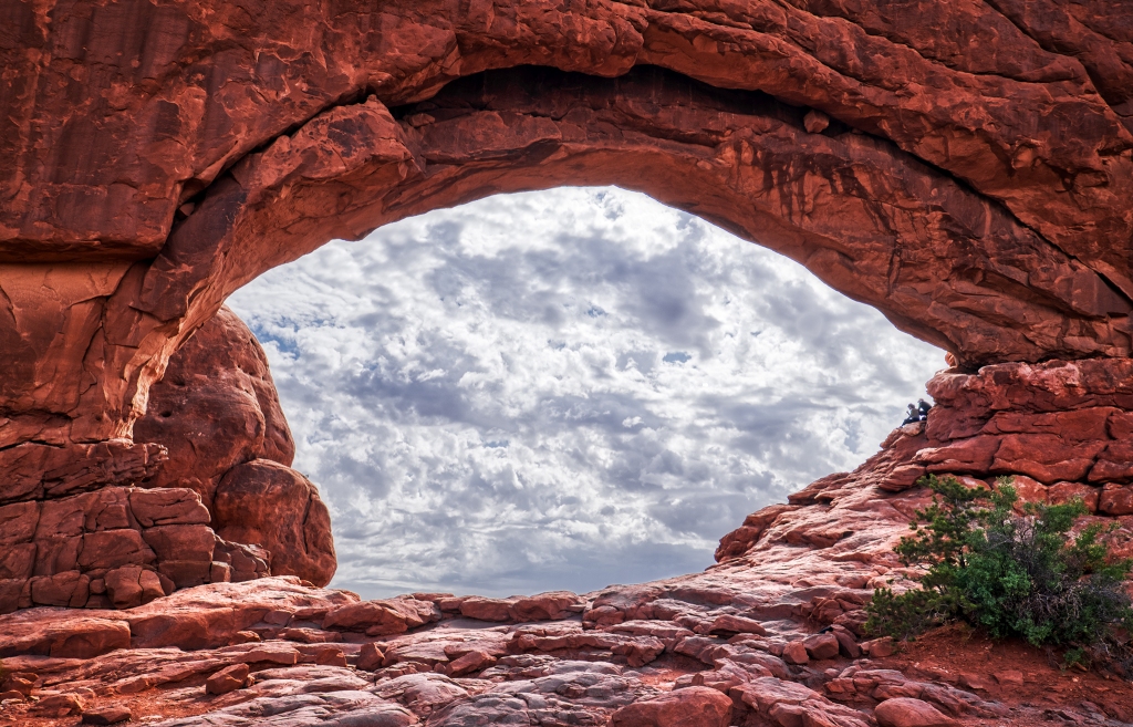 Couple in the North Window, Arches National Park, Utah, United States of America